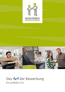 grünes Deckblatt 1x1 der Bewerbung